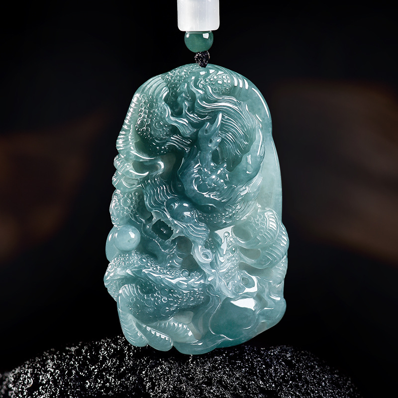 Jewelry & Watches Sp Z Oo Opinie - Doğal Birmanya Jadeite Ejderha Kolye Kolye