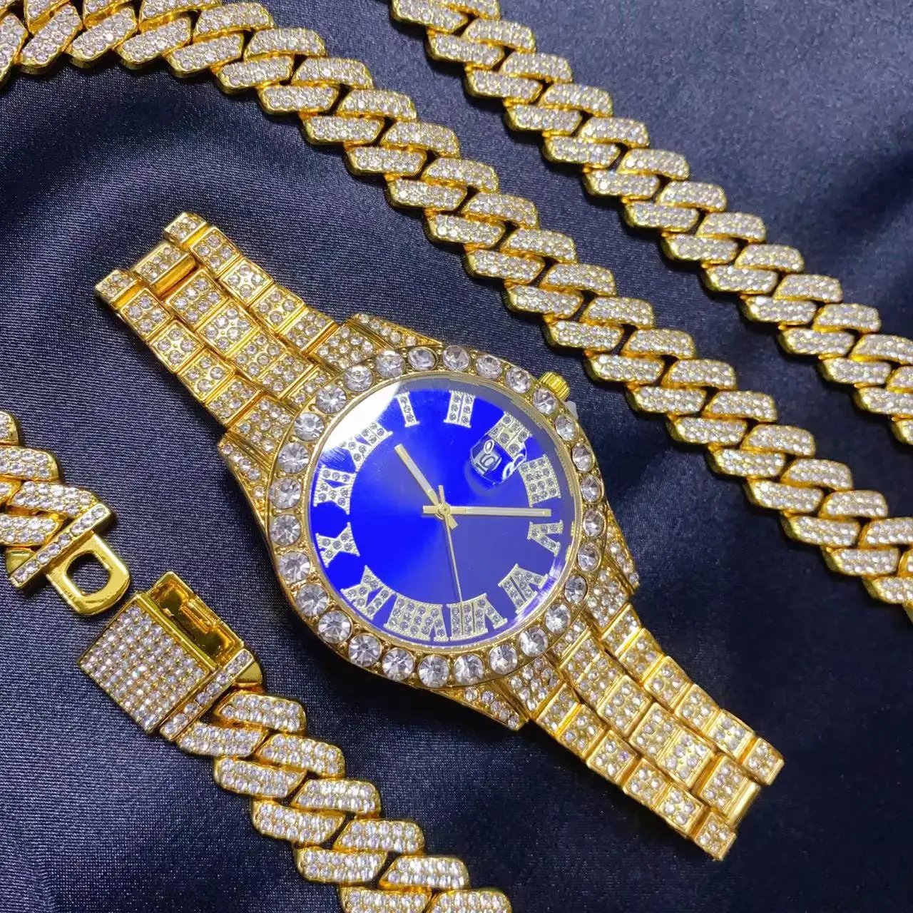 Icebox Jewelry Watches - 3 Parça Hip Hop Takvimli Saat