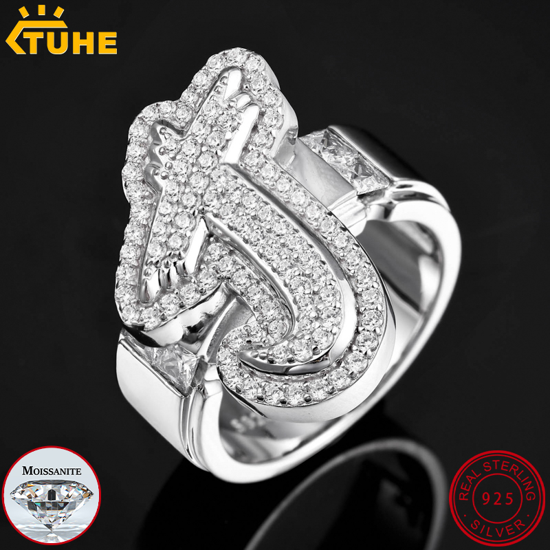 Moissanite Ring - TUHE Buzlu Mozanit Özel Harfli Yüzük