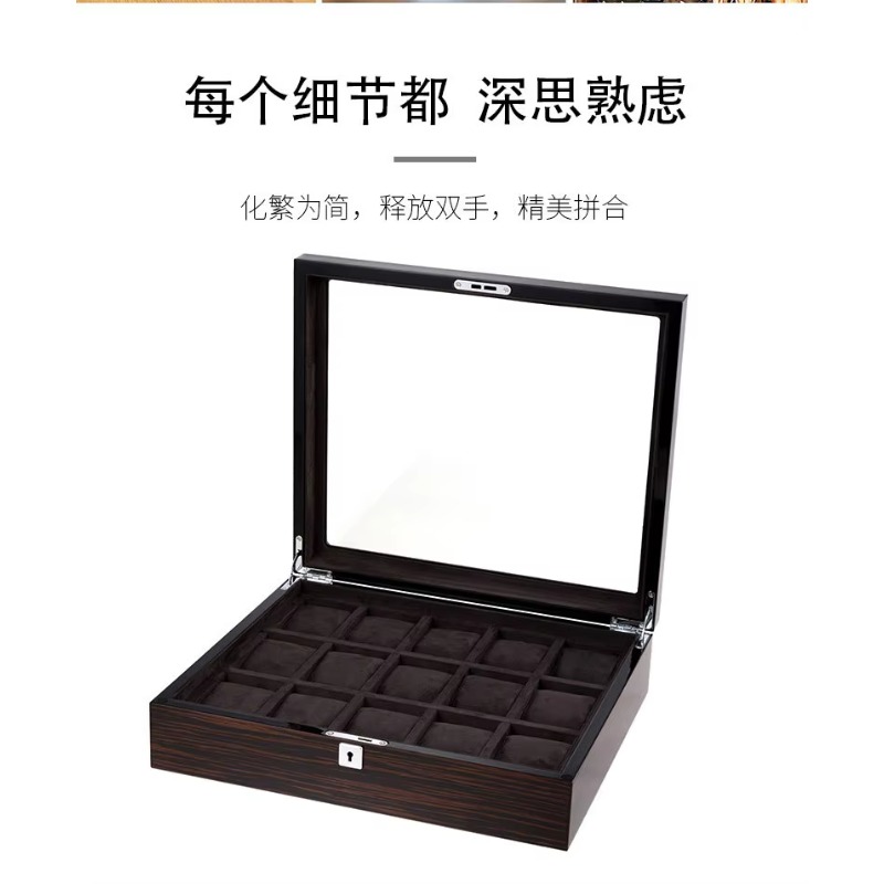 Jewelry Watches Box - Hxl ahşap piyano cilası çok pozisyonlu