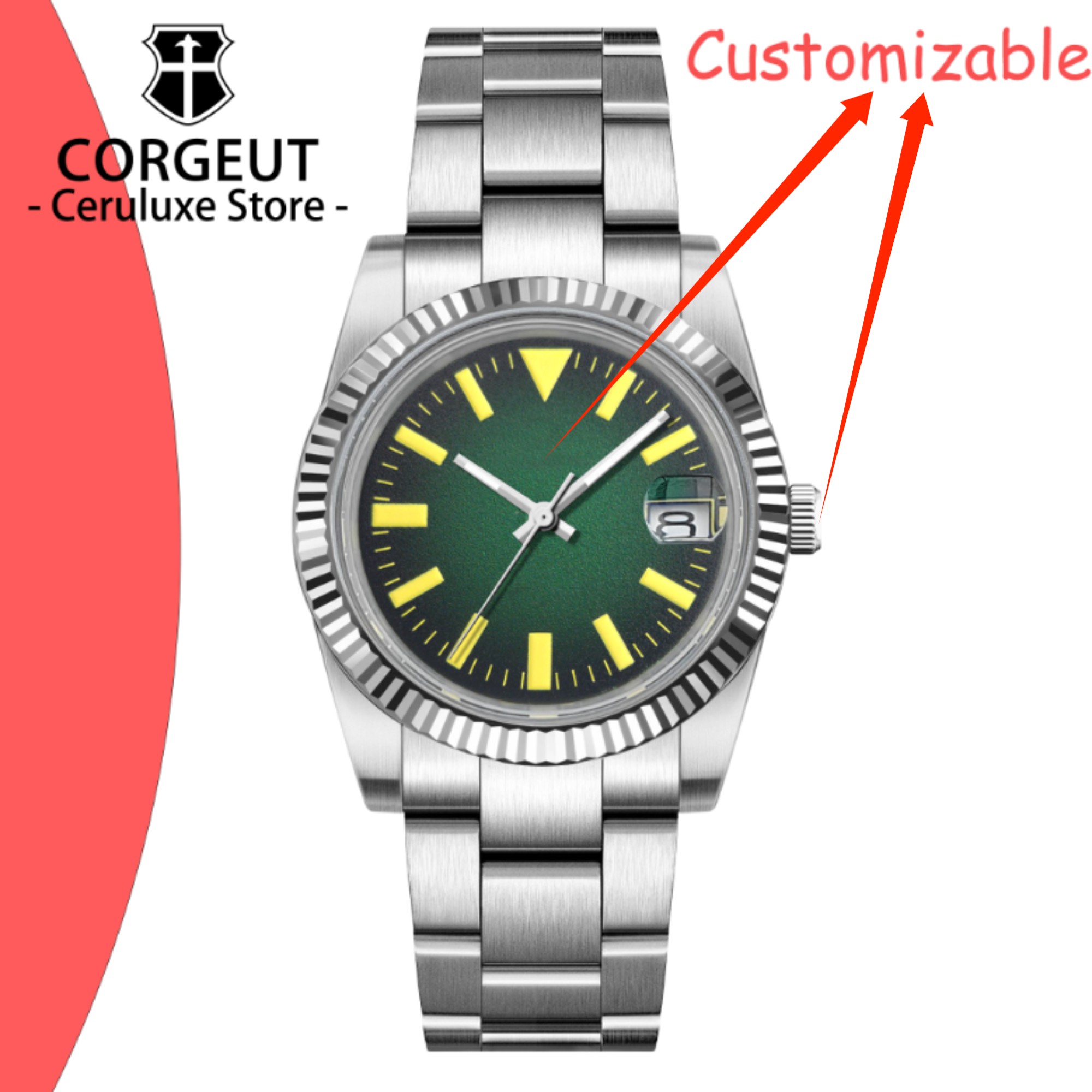 Mens Mechanical Watch - Özel Logo 36/39mm Yeni NH35 Otomatik