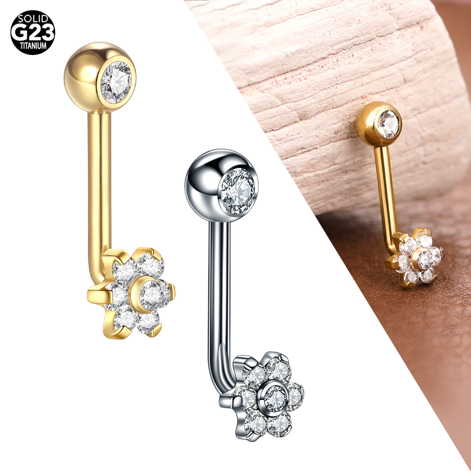Christina Jewelry & Watches Marguerite Ørestik Forgyldt Sølv - 1/5 adet titanyum CZ kristal çiçek