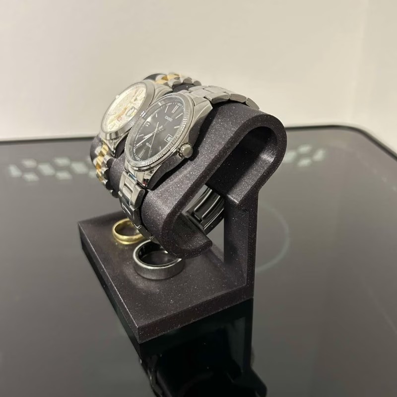Jewelry Watches Box - Çift Saatli Mücevher Sergi Standı, Fırçalanmış