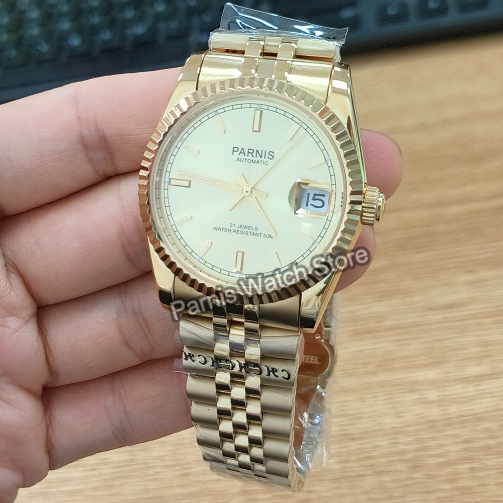 Parnis 36mm Altın Rengi Aydınl - Rolex Watch Datejust incelemesi ve fiyatı