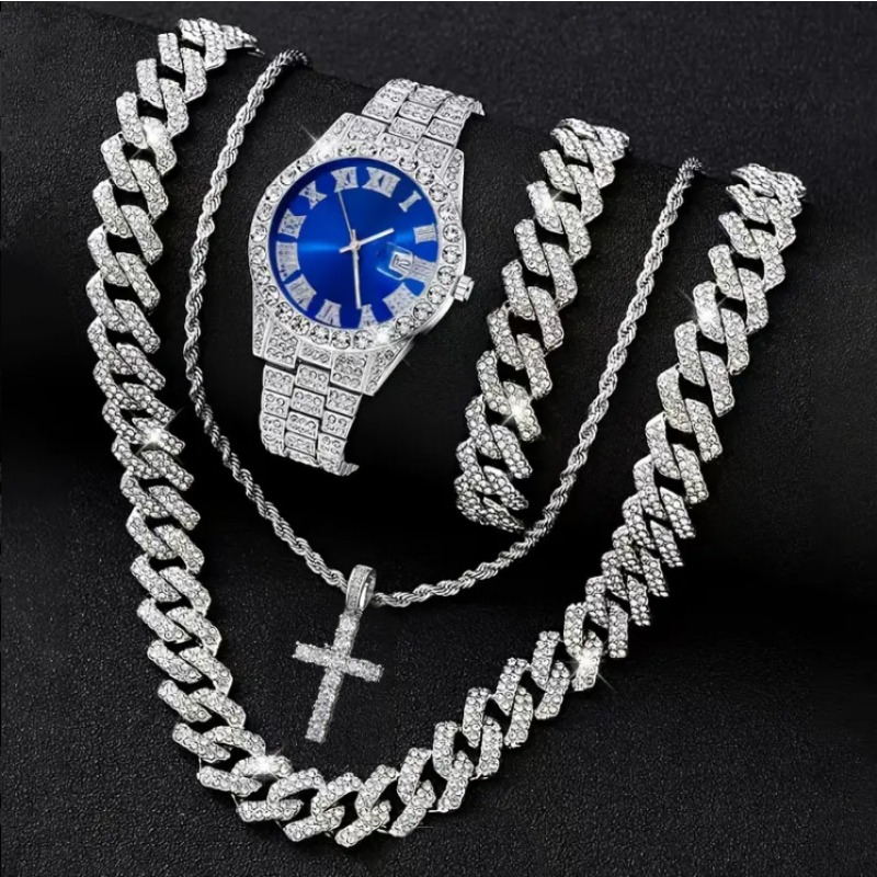 3/4 adet Hip Hop buzlu erkek s - Icebox Jewelry Watches incelemesi ve fiyatı