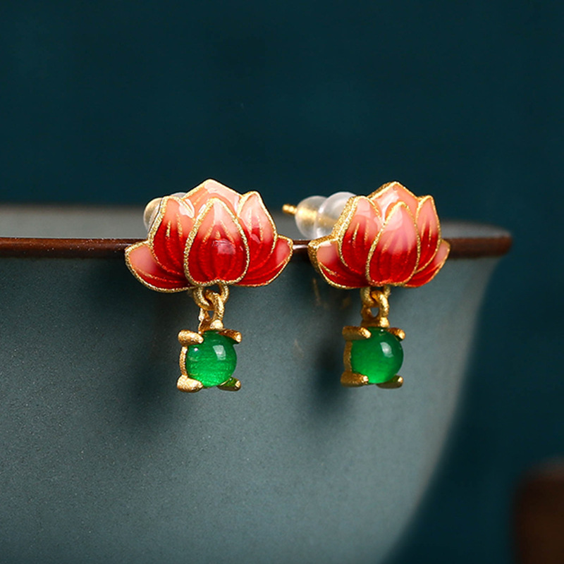 Yeşil Gerçek Yeşim Lotus Küpe  - Luxury Gifts Jewelry & Watches Namfleg Mostar incelemesi ve fiyatı