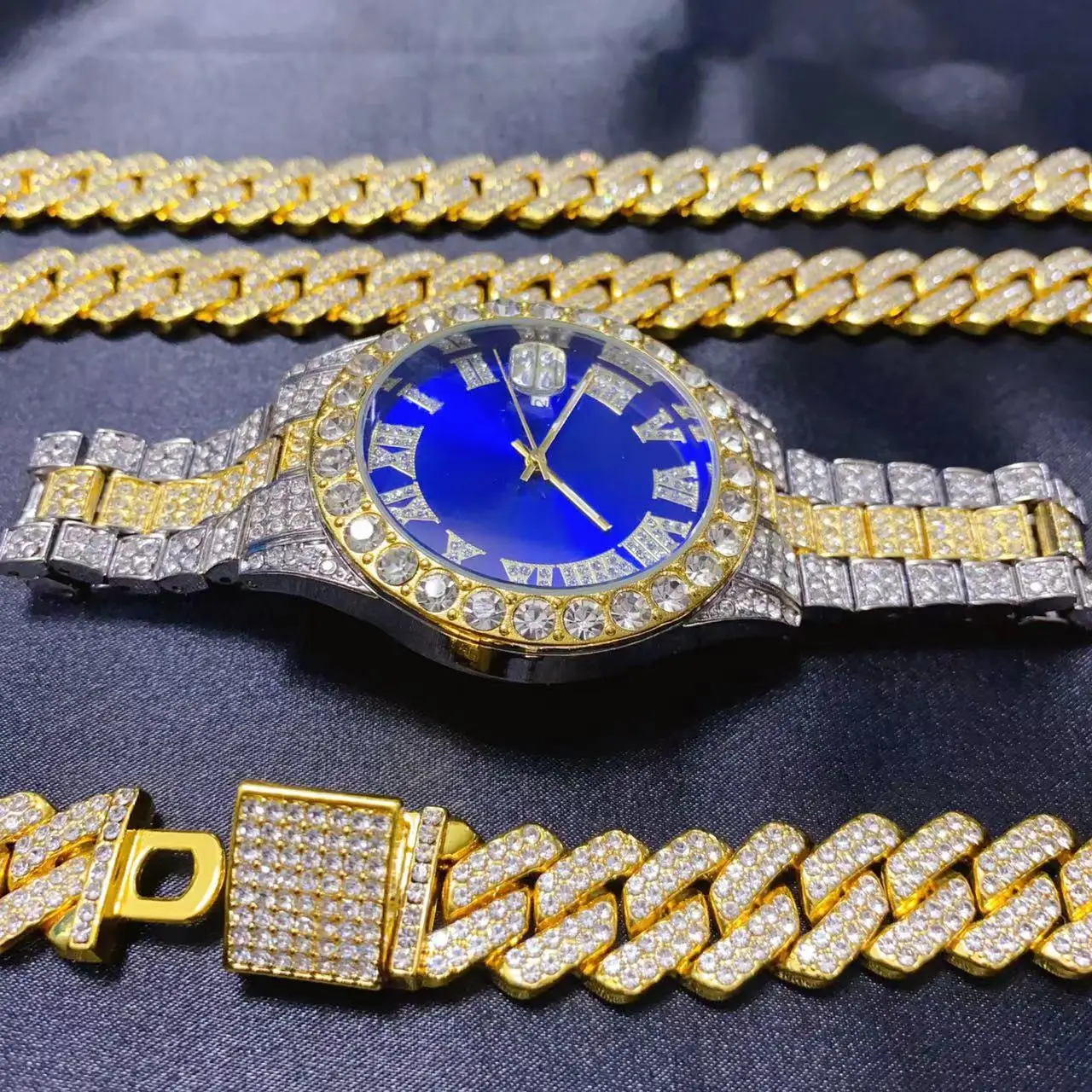 3 Parça Hip Hop Takvimli Saat  - Icebox Jewelry Watches incelemesi ve fiyatı
