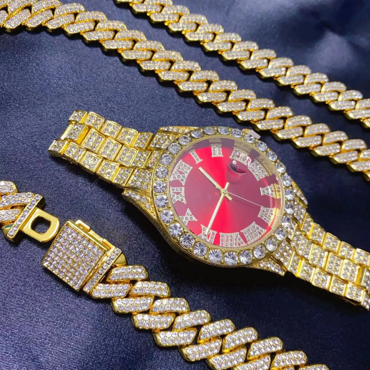 3 Parça Hip Hop Takvimli Saat  - Icebox Jewelry Watches incelemesi ve fiyatı