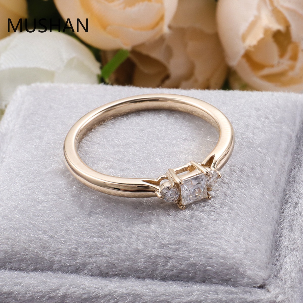MUSHAN Lüks Özel Tasarım 14K 1 - Moissanite Ring incelemesi ve fiyatı