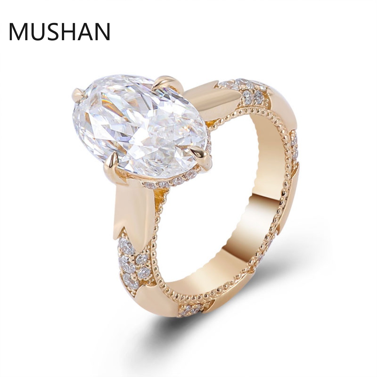 MUSHAN Lüks Özel Tasarım 14K 1 - Moissanite Ring incelemesi ve fiyatı
