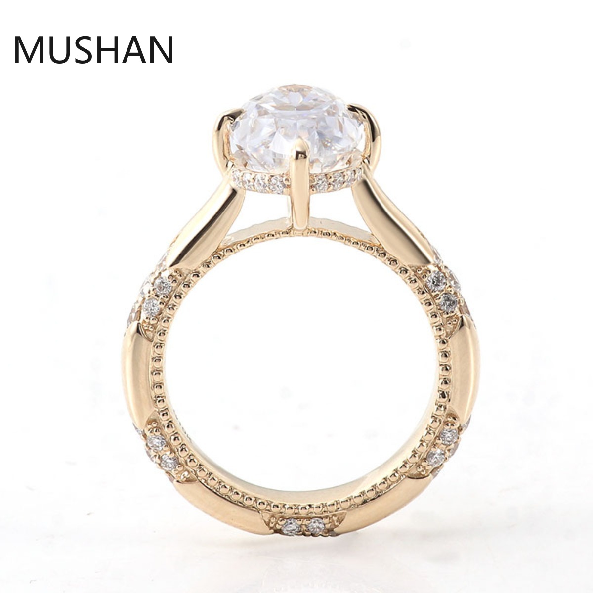MUSHAN Lüks Özel Tasarım 14K 1 - Moissanite Ring incelemesi ve fiyatı