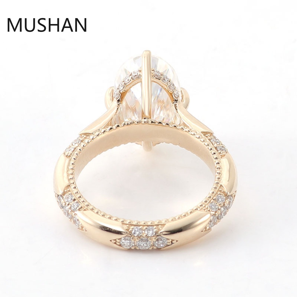 MUSHAN Lüks Özel Tasarım 14K 1 - Moissanite Ring incelemesi ve fiyatı